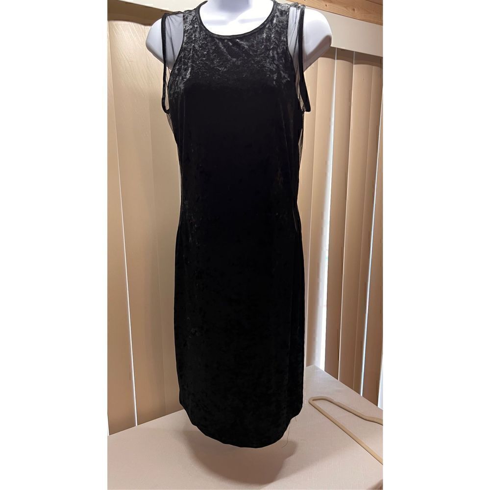 AQUA VELOUR BODYCON DRESS SHEER SIDE SIZE L